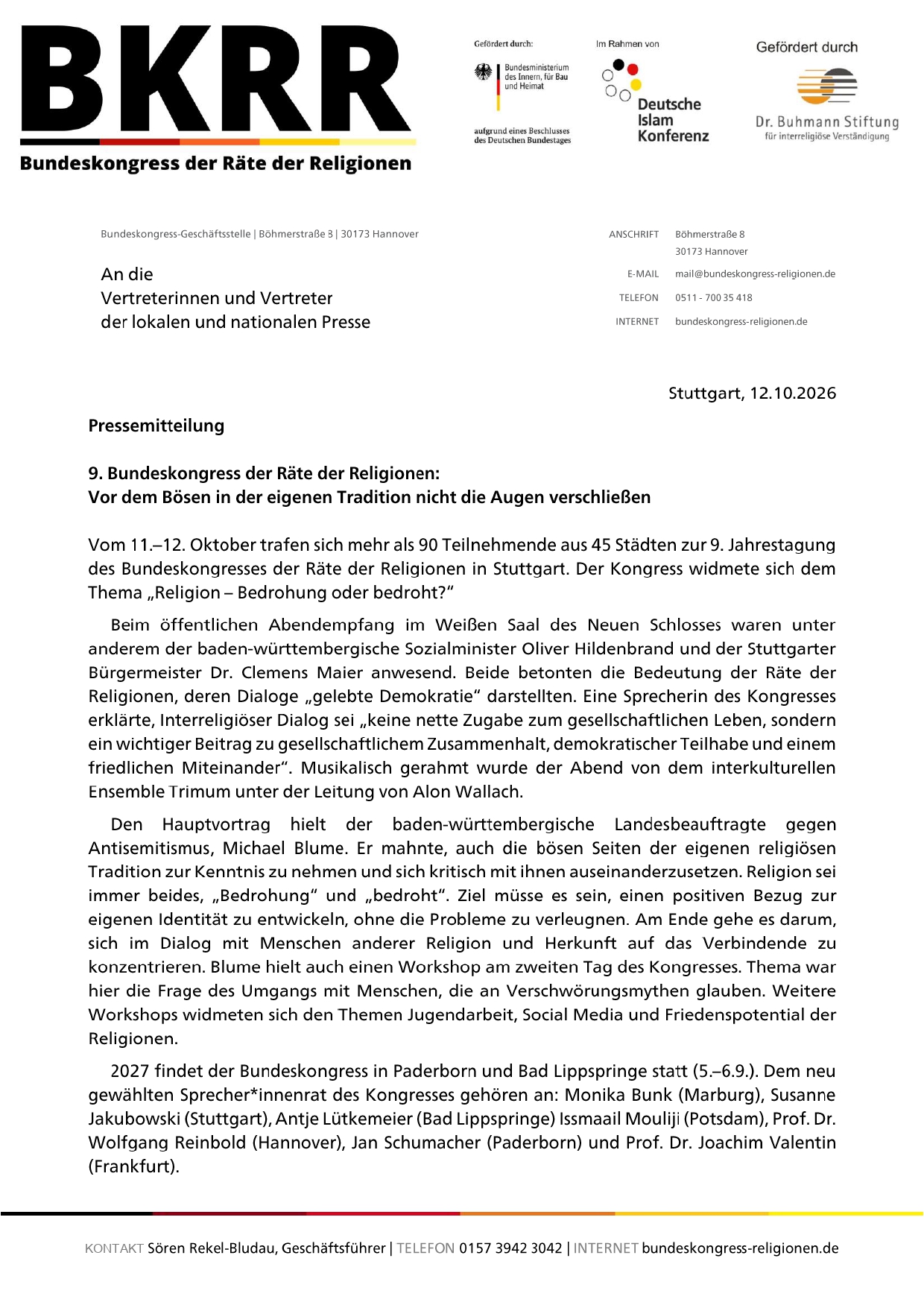Presse- mitteilung